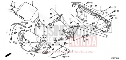 TUYAU DE GUIDON/REVETEMENT DE GUIDON SH125C de 2012